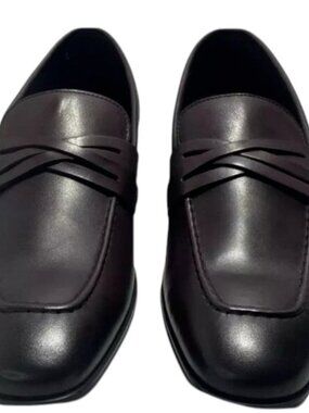 NEW STUART WEITZMAN Simon Criss Cross Loafer Mens Size 10.5 Slip On Bordo